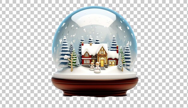 PSD a 3d snow globe with a festive scene