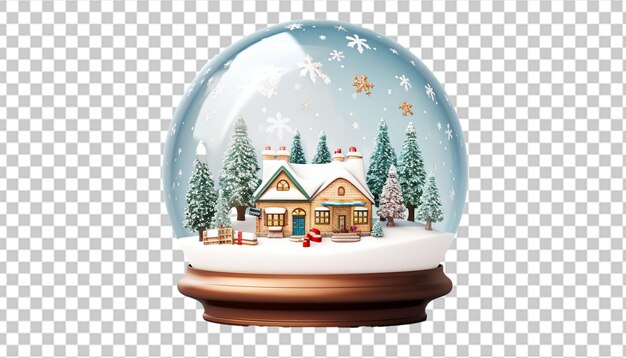 PSD a 3d snow globe with a festive scene