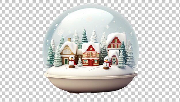 PSD a 3d snow globe with a festive scene