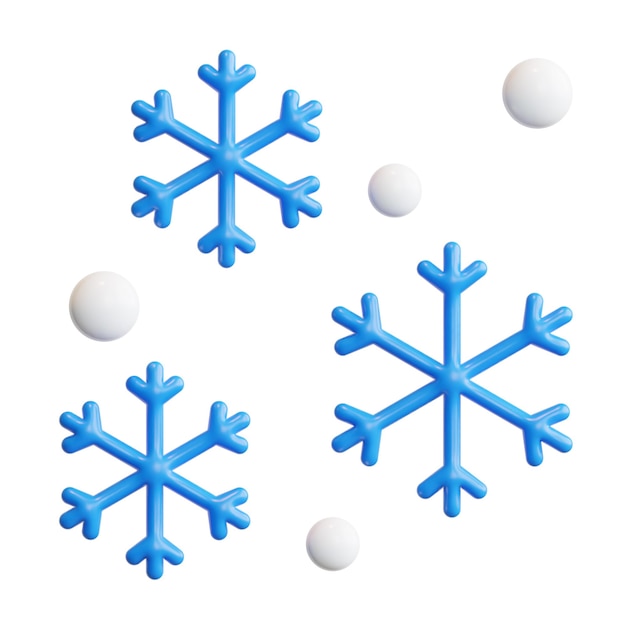 PSD 3d snowflakes weather concept high quality render illustration