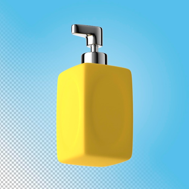 PSD 3d soap bottle on transparent background