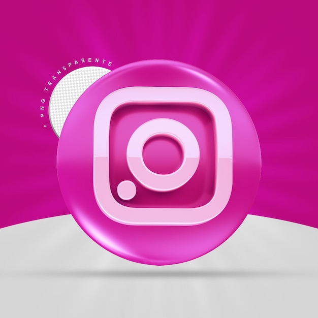 PSD 3d social instagram network icons with transparent background