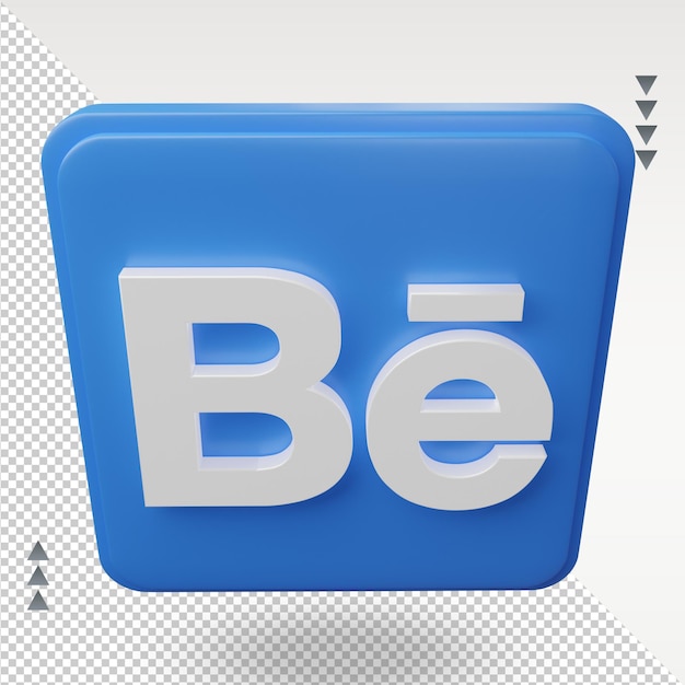 PSD 3d social media behance icon rendering top view