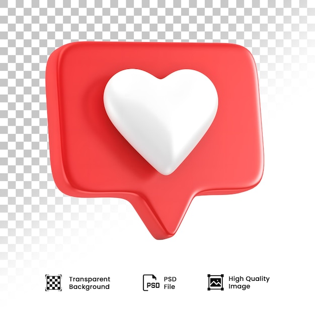 PSD 3d social media bubble heart