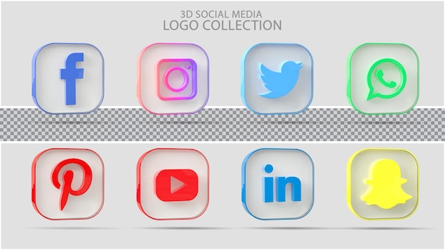 3d social media collection icon