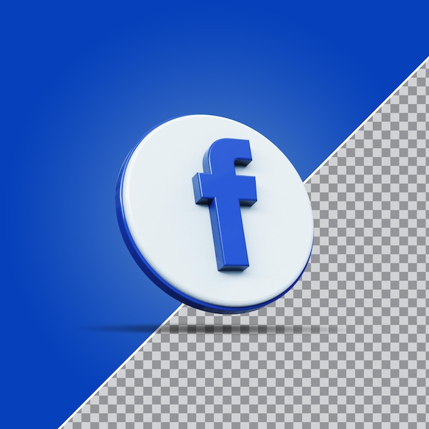 PSD 3d social media facebook icon