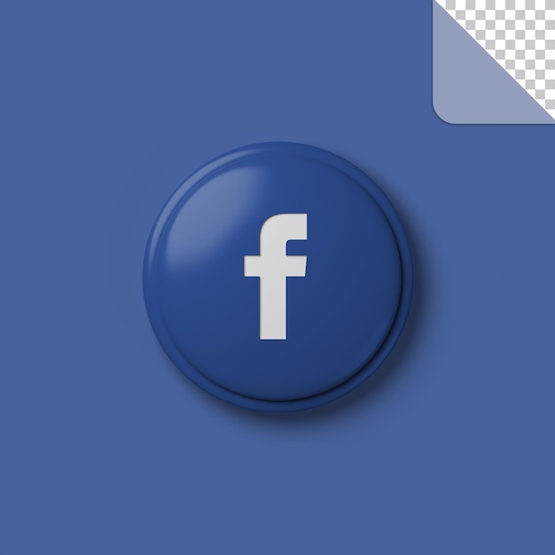 PSD 3d social media facebook icon