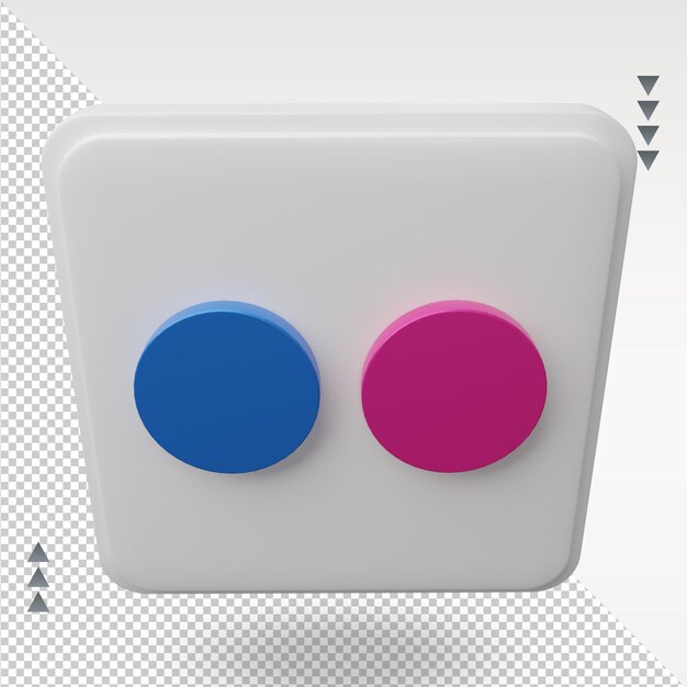 3d social media flickr icon rendering top view