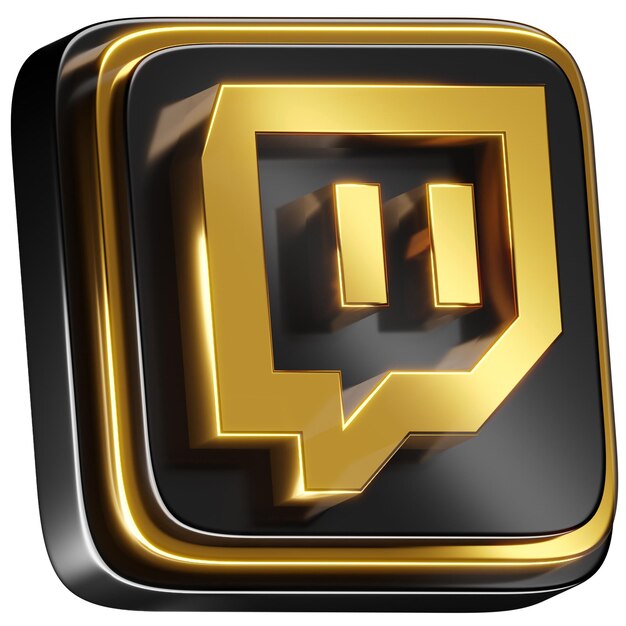 PSD 3d social media gold pack twitch