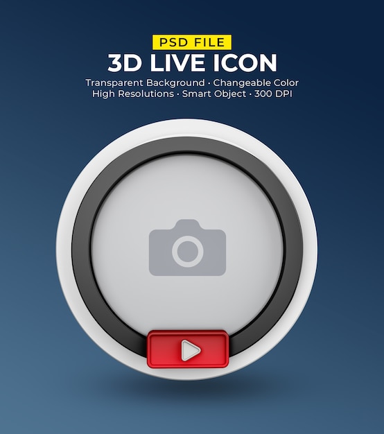 3d social media icon avatar live streaming