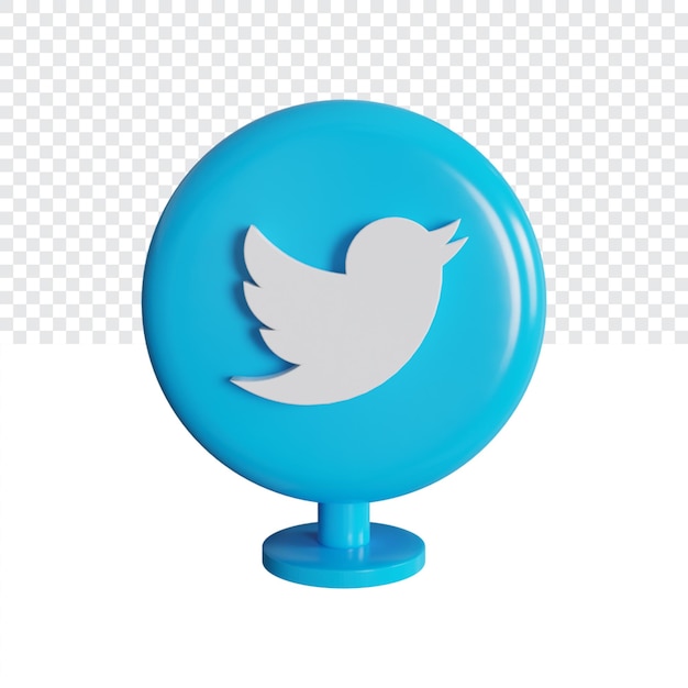 PSD twitter icona dei social media 3d