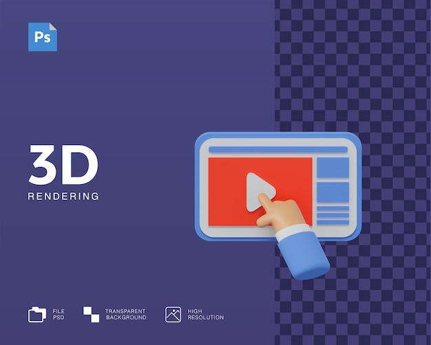 PSD 3d social media illustration