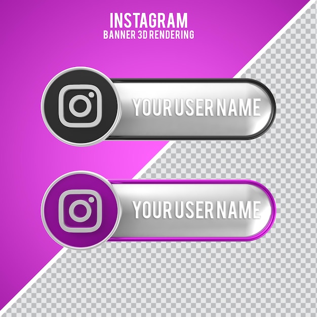 3d social media instagram label