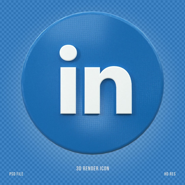 3d social media linkedin icon concetto 3d di social media lucido colorato