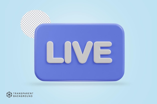 3d social media live streaming icon