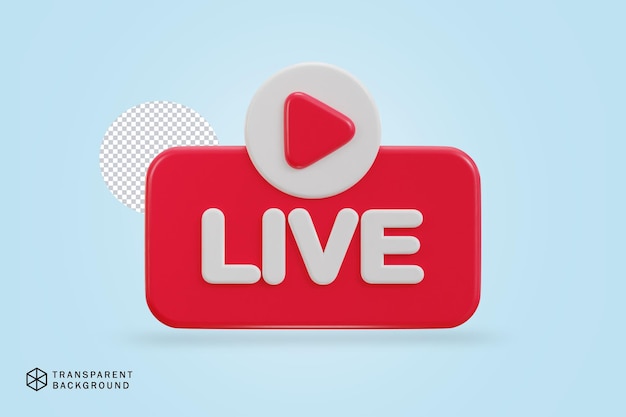 3d social media live streaming icon