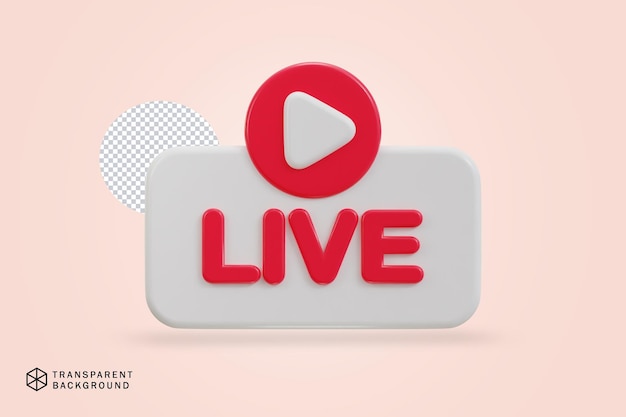 3d social media live streaming icon