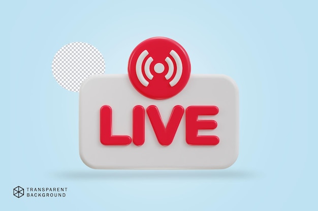 3d social media live streaming icon