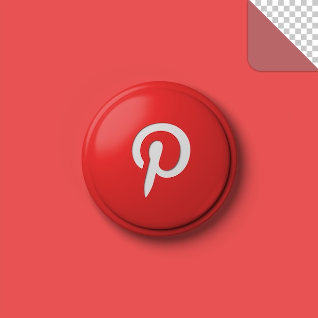 PSD 3d social media pinterest icon