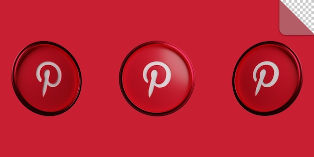 3d social media pinterest icon