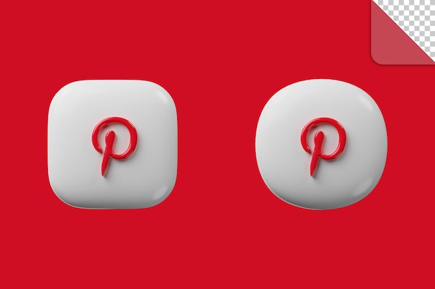 PSD 3d social media pinterest icon