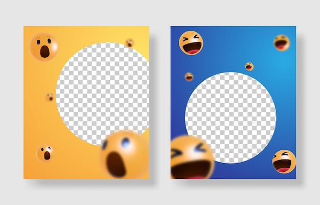 3d Social Media Poster-sjabloon Smiley Emoji voor Evenementbanner en Posterachtergrond