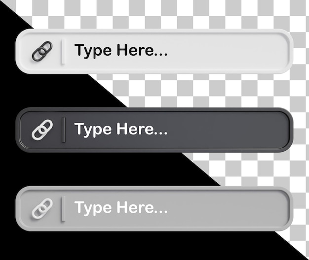 PSD barra di ricerca sui social media 3d modificabile