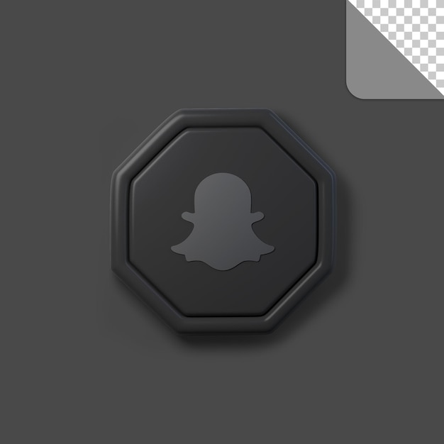 3d social media snapchat icon