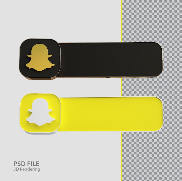 PSD creatività per etichette snapchat per social media 3d