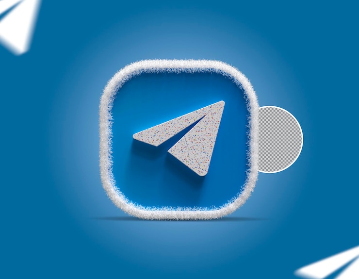 PSD 3d social media telegram icon