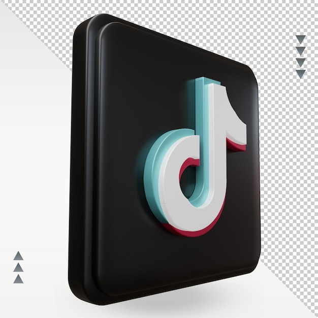 3d social media tiktok icona rendering vista sinistra