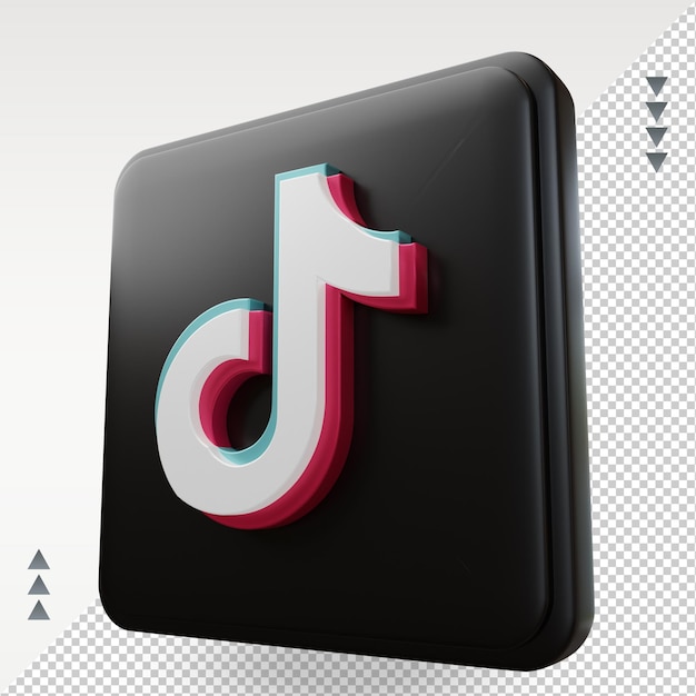 3d social media icona tiktok rendering vista destra