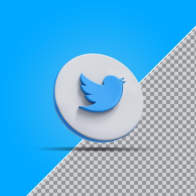 3d social media tweeter icon