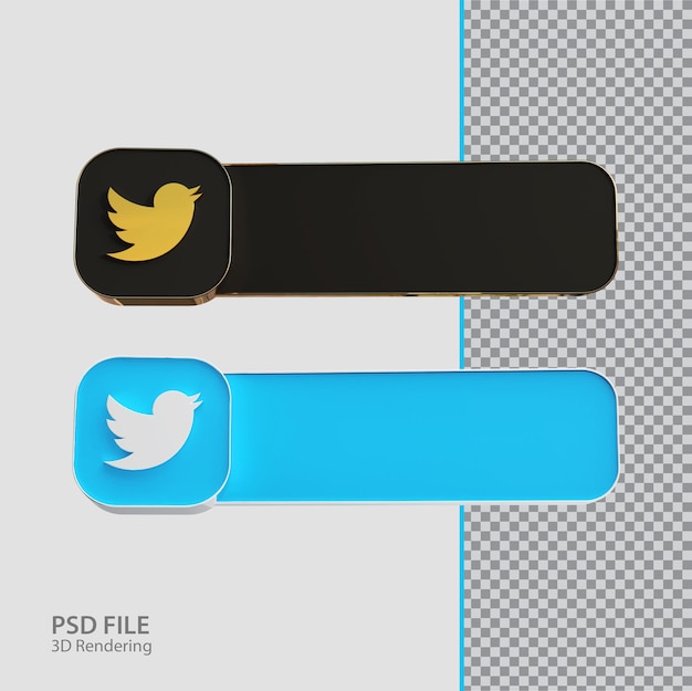 PSD 3d social media twitter label creatief