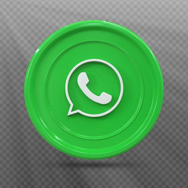 3d Social Media WhatsApp icon Colorful glossy social media 3d concept