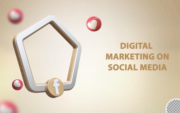 3d sociale media facebook met framemodel