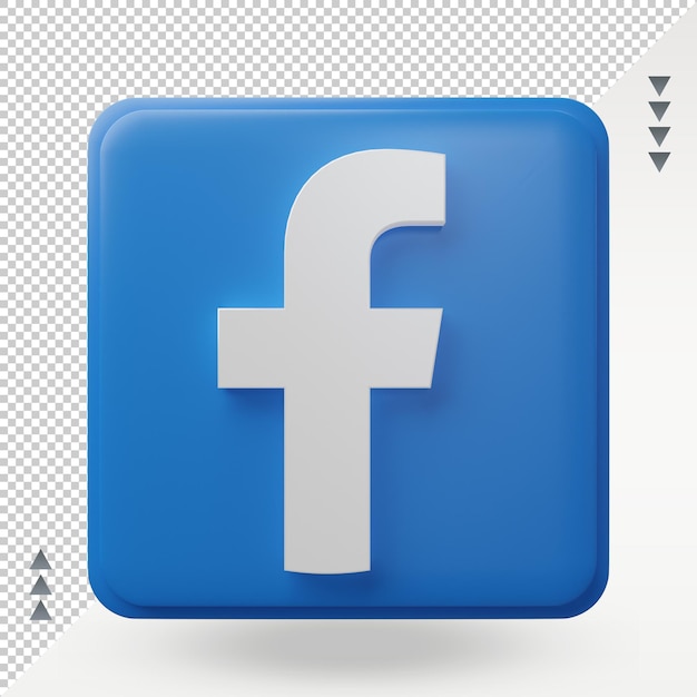 3d sociale media facebook pictogram weergave vooraanzicht