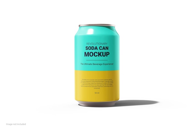 3d soda can mockup with sleek design