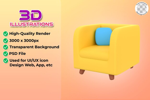 3D sofa for home furnishings