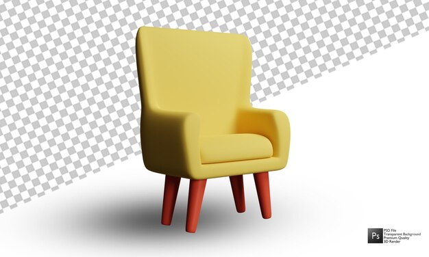 3D sofa illustration design on white background