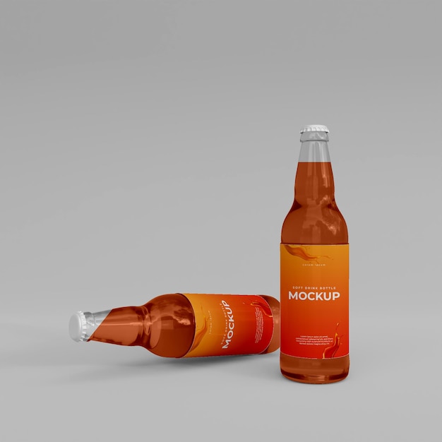 3d soft drink bottle mockup