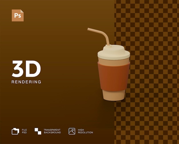 分離された 3 d ソフトド リンク アイコンのレンダリング