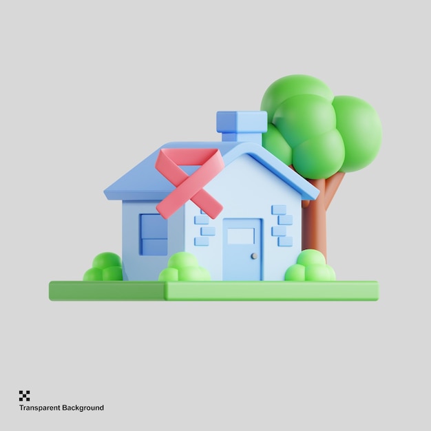 3d solidarity house building icon