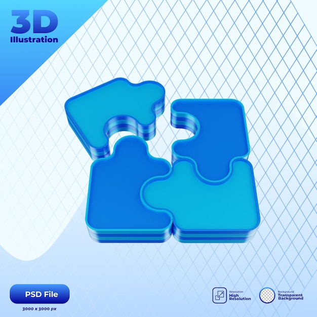 PSD 3d solution icon illustration