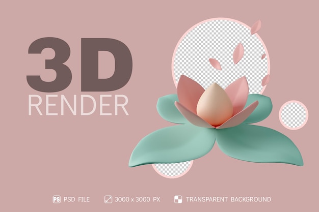 PSD 3d spa design with isolated background