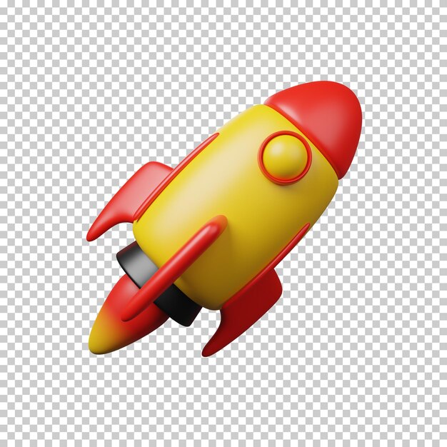 PSD 3d space rocket for business