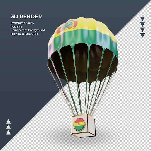 3d Spadochronowa Flaga Boliwii Renderująca Prawy Widok