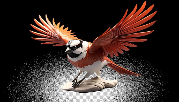 PSD 3d sparrow png transparent