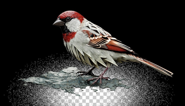 PSD 3d sparrow png transparent