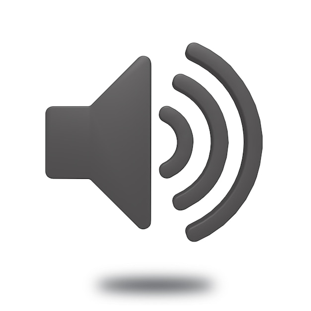 3D speaker icoon op een ronde knop